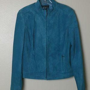 Valerie Stevens Teal Suede Leather Jacket size L
